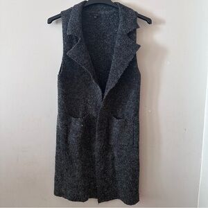 Charcoal open front Vest with two pockets